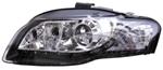 KIT PROIETTORE AUDI A4 2004 C/LENTIC. LUCE DI POSIZ. A LED PARAB. NERA