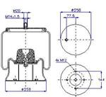 278.4.535 TORPRESS CELLA MEMBRANA MOLLA PNEUMATICA D278/D SAMRO HENDRICKSON 2500915 