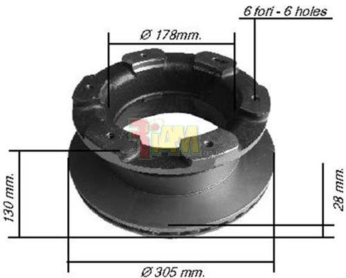 SERIE DISCHI FRENO POSTERIORE ABS PER IVECO DAILY 65C14 65C15 65C17 65C18  COD 2996049RM804176RIAM ( OK )