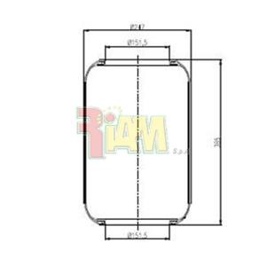 Anteriore Aria Molla pneumatica per Iveco Bus 380 96898cfg 