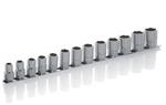 SET 13 CHIAVI A BUSSOLA ESAGONALI DA 1/2" SU SUPPORTO IN ACCIAIO