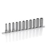 SET 8 CHIAVI A BUSSOLA ESAGONALI DA 1/2" SU SUPPORTO IN ACCIAO