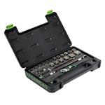 "SET 18 CHIAVI A BUSSOLA UNIVERSALI DA 1/2"" + ACCESSORI IN CASSETTA DI ABS" [ ordine minimo € 300,00+IVA ]