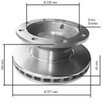 BRAKE DISC BPW WITH ABS TRAILER SKH - SB 3745 8 HOLES CODE 308834030