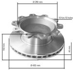 BRAKE DISC BPW WITHOUT ABS TRAILER SH - SB 4345 10 HOLES CODE 308835030