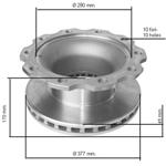 BRAKE DISC BPW - TRAILER U.T. 10 HOLES CODE 308834080
