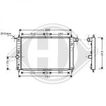 Radiatore, Raffreddamento motore PER Chevrolet/Daewoo Lanos 97-02DAL 97->>           380x640mm;
