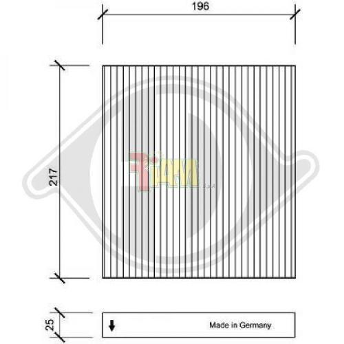 Filtro, Aria abitacolo PER Klimaprodukte InnenraumfilterDAL 2/6DIEDDCI0084