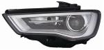 FARO AUDI A3 2012 3/4/5 PORTE XENON PARAB. INTERNA NERA C/MOTORE A LED DX