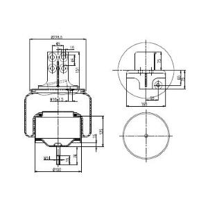290.1.393 TORPRESS CELLA MEMBRANA MOLLA PNEUMATICA D290/BR STRALIS COMPLETA TRATTORE POST DX 41270466