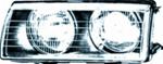 VETRO FARO BMW SERIE 3 E36 90-94 VERSIONE ZKW VETRO LISCIO DX